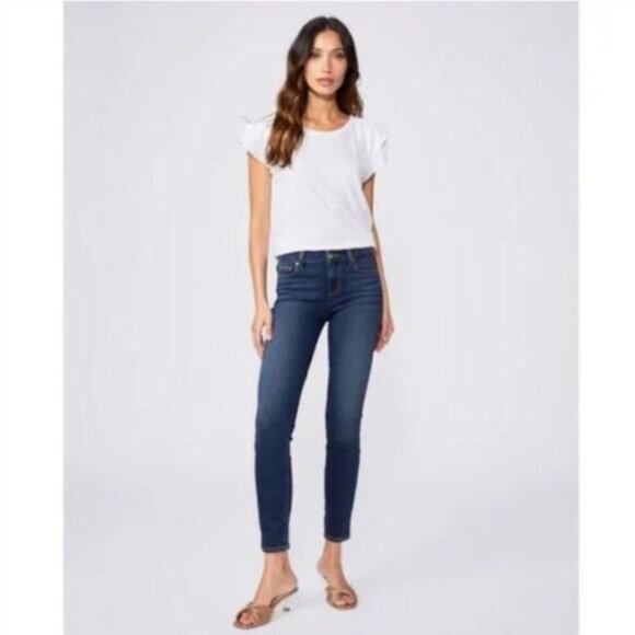 PAIGE Denim - PAIGE | Verdugo Ankle Nottingham Blue Jeans Cropped Sz 26 Flawed